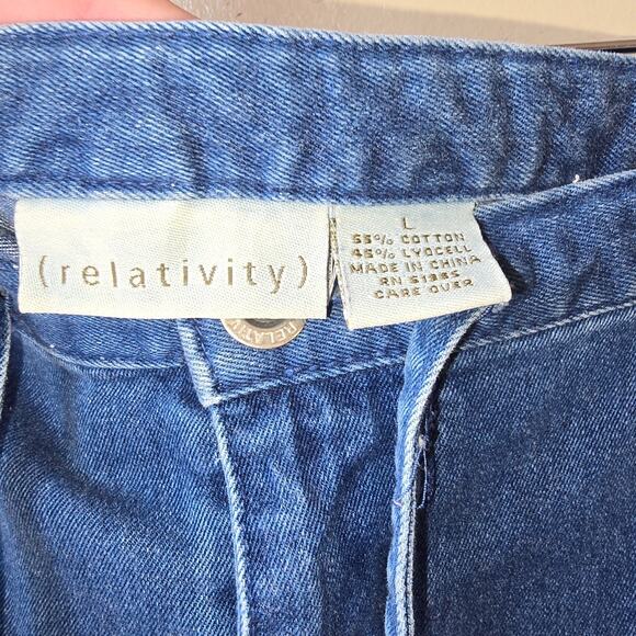Vintage Y2K Maxi Skirt Size L Long Denim Blue Jean Pockets Side Slits - Picture 8 of 8